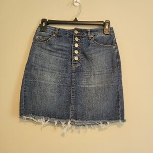 Highway Jeans Button-Front Denim Skirt Size 1/2 Medium Blue Wash